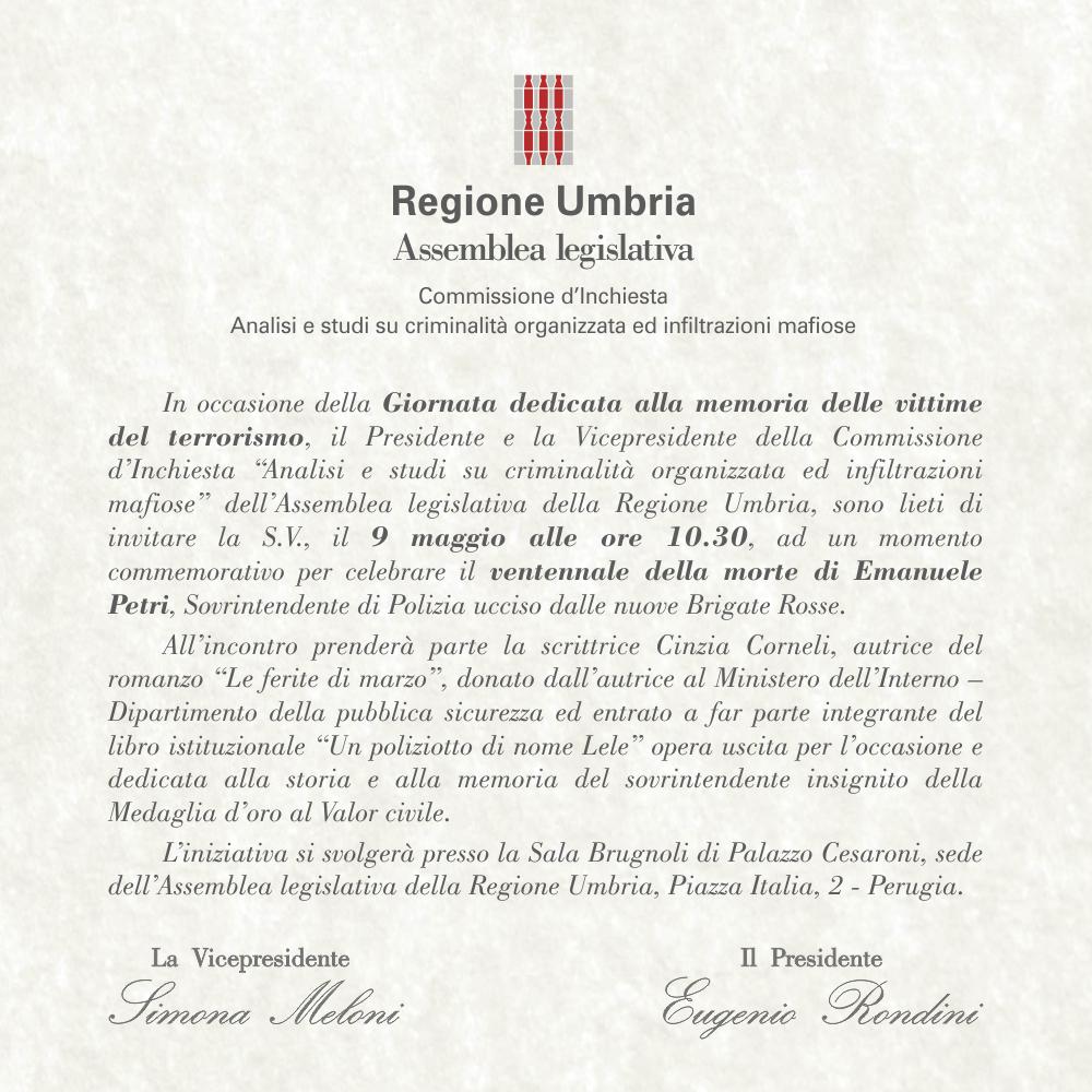 Regione Umbria Vittime Terrorismo - Petri